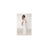 Robe bodystocking en résille et dentelle blanche 